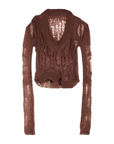 Rick Owens Man Sweater Chocolate Brown Size M Polyamide, Mohair Wool, Wool