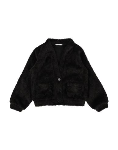 U+é Toddler Girl Cardigan Black Size 5 Polyester, Polyamide In Black