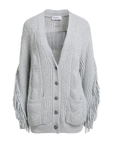 Ermanno Firenze Woman Cardigan Light Grey Size 2 Polyamide, Viscose, Acrylic, Alpaca Wool, Polyester In Gray