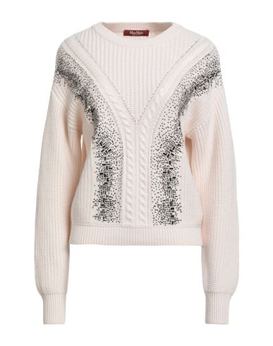 Max Mara Studio Woman Sweater Cream Size L Virgin Wool In Neutral