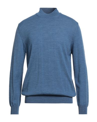 Avignon Man Turtleneck Blue Size Xxl Merino Wool, Acrylic In Blue