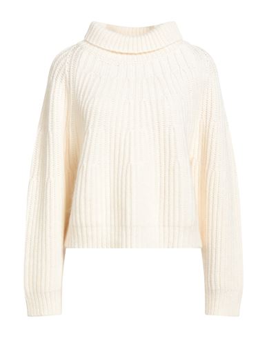Fabiana Filippi Woman Turtleneck Cream Size 12 Virgin Wool, Wool, Silk, Cashmere, Polyamide In White