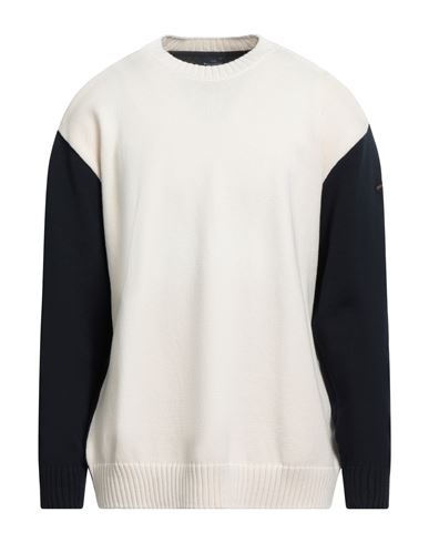 Paul & Shark Two-tone Ribbed Jumper In White