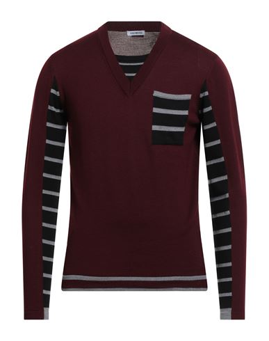 Bikkembergs Man Sweater Burgundy Size M Virgin Wool In Burgundy