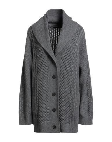 Fabiana Filippi Woman Cardigan Lead Size 8 Virgin Wool, Viscose, Silk, Cashmere, Polyester In Gray