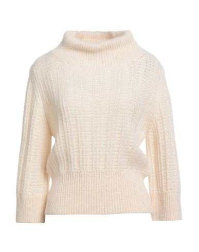 Fabiana Filippi Woman Turtleneck Beige Size 14 Merino Wool, Alpaca Wool, Textile Fibers, Mohair Wool In Neutral