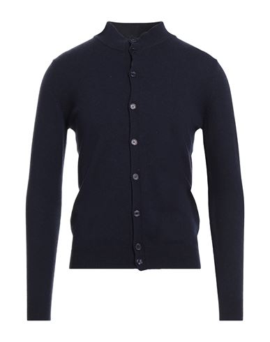 Henry Clifford Man Cardigan Navy Size 38 Wool, Cashmere In Blue