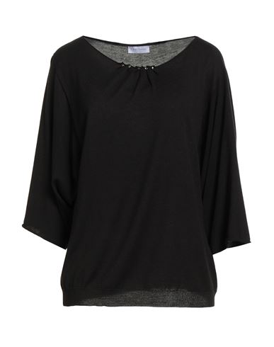 Gran Sasso Woman Sweater Black Size 14 Viscose, Acrylic, Swarovski Crystal
