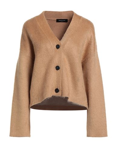 Fabiana Filippi Woman Cardigan Camel Size 8 Virgin Wool, Mohair Wool, Polyamide, Elastane, Wool In Brown