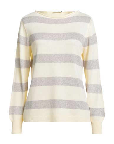 Gran Sasso Woman Sweater Pastel Yellow Size 16 Viscose, Polyester, Metallic Polyester