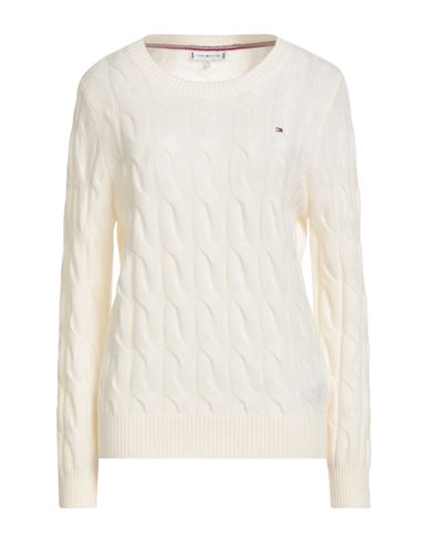 Tommy Hilfiger Woman Sweater Ivory Size M Wool In White