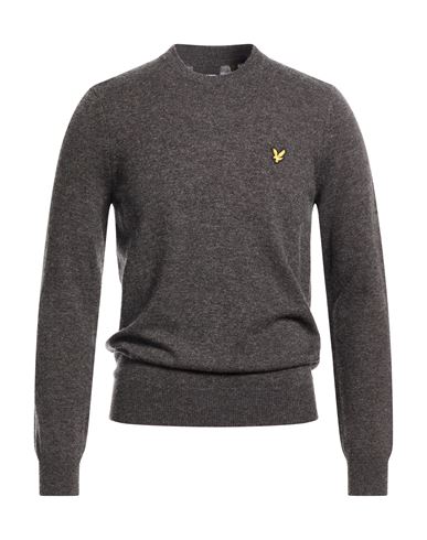 Lyle & Scott Man Sweater Charcoal Size S Lambswool, Nylon In Gray