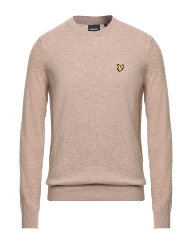 Lyle & Scott Man Sweater Sand Size M Lambswool, Nylon In Neutral