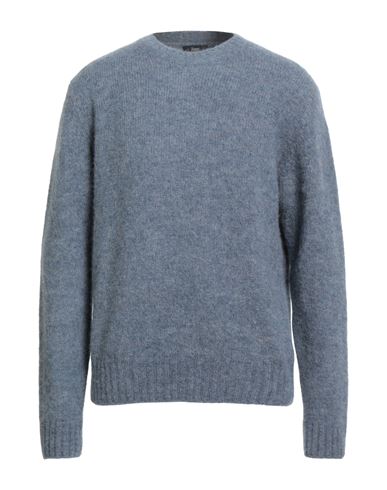 Herno Man Sweater Pastel Blue Size 42 Alpaca Wool, Polyamide, Wool In Blue