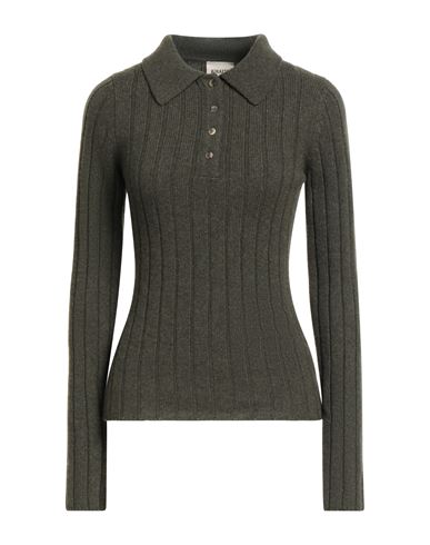 Khaite Woman Sweater Military Green Size M Cashmere In Black