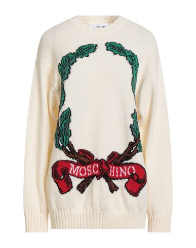 Moschino Woman Sweater Ivory Size 8 Virgin Wool In White