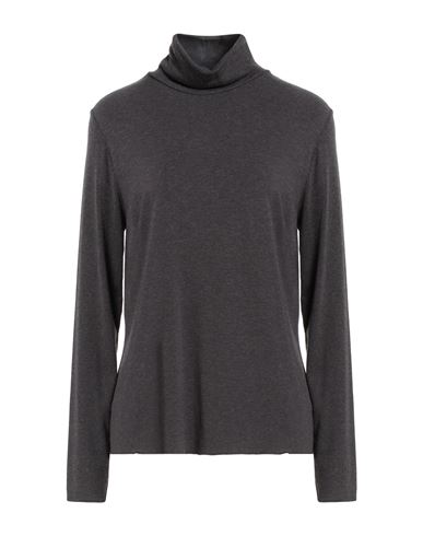 Blue Les Copains Woman Turtleneck Charcoal Size 6 Modal, Wool, Elastane In Gray