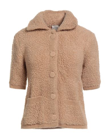 Tod's Woman Cardigan Sand Size L Virgin Wool, Polyamide