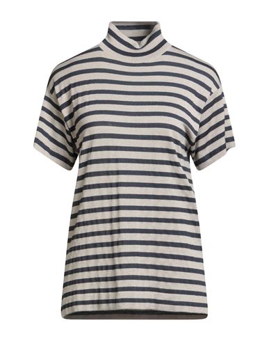 Brunello Cucinelli Sparkling Stripe Turtleneck Sweater In Cashmere And Silk In Multi