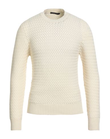 Tagliatore Man Sweater Ivory Size 38 Wool In Neutral