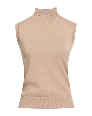 Sportmax Woman Turtleneck Sand Size Xl Virgin Wool In Brown
