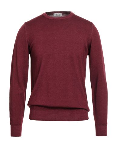 Avignon Man Sweater Burgundy Size M Merino Wool In Red