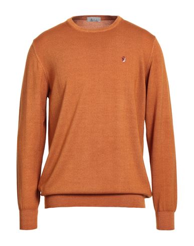 Avignon Man Sweater Apricot Size Xxl Merino Wool In Orange