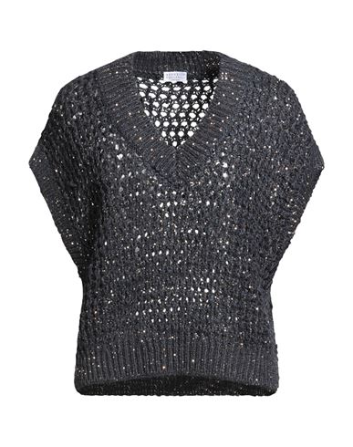 Brunello Cucinelli Sequin-embellished Open-knit Vest In Blue