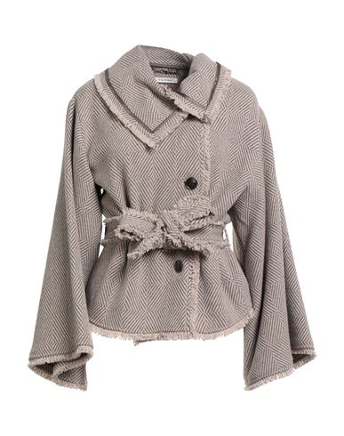By Malene Birger Woman Coat Beige Size 12 Wool, Polyester In Green