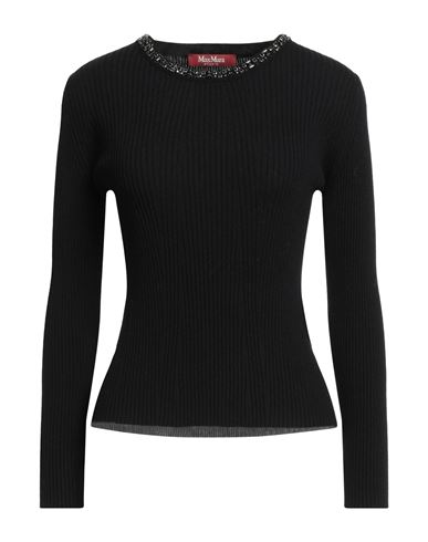 Max Mara Studio Woman Sweater Black Size L Virgin Wool In Black