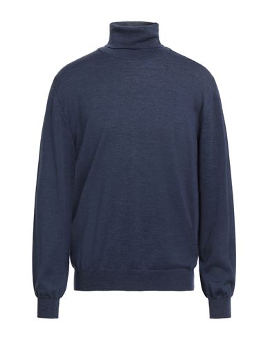Richard Owen Richard Owe'n Man Turtleneck Navy Size 46 Virgin Wool In Blue
