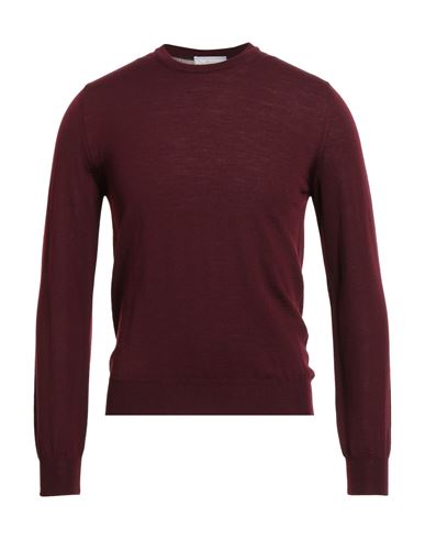 Richard Owen Richard Owe'n Man Sweater Burgundy Size 36 Virgin Wool In Burgundy
