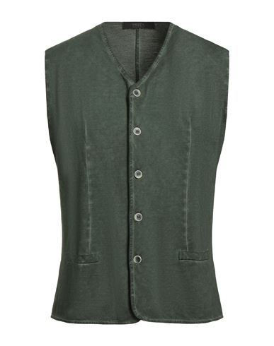 Vneck Man Tailored Vest Dark Green Size Xl Cotton, Elastane In Green