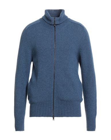 Tagliatore Man Cardigan Navy Size 38 Wool, Polyamide In Blue