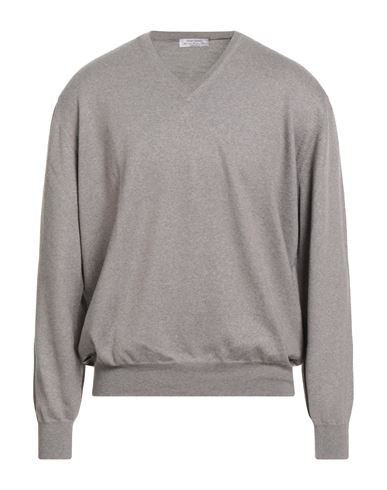 Gran Sasso Man Sweater Taupe Size 46 Virgin Wool In Gray