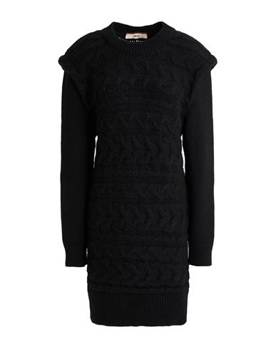 Akep Woman Mini Dress Black Size 8 Acrylic, Wool, Alpaca Wool, Viscose, Polyester In Black