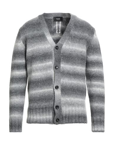 +39 Masq Man Cardigan Grey Size 40 Alpaca Wool, Wool, Nylon In Gray