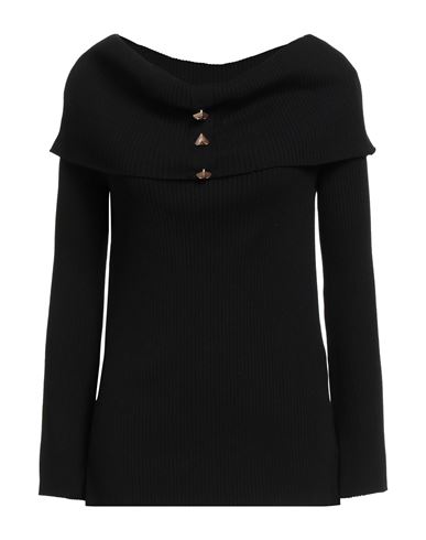 Akep Woman Sweater Black Size 10 Viscose, Polyamide, Elastic Fibres In Black