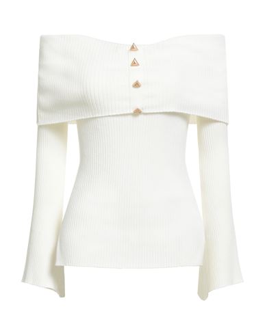 Akep Woman Turtleneck Ivory Size 4 Viscose, Polyamide, Elastic Fibres In White