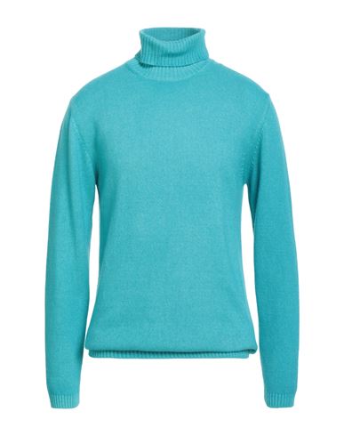 Daniele Fiesoli Man Turtleneck Turquoise Size Xl Cashmere In Blue