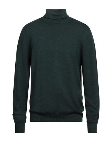 H953 Man Turtleneck Dark Green Size 46 Merino Wool In Green