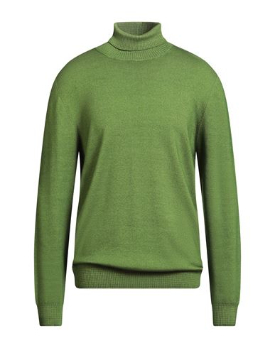H953 Man Turtleneck Green Size 44 Merino Wool In Green