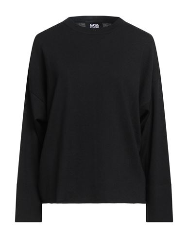 Alpha Studio Woman Sweater Black Size 12 Merino Wool