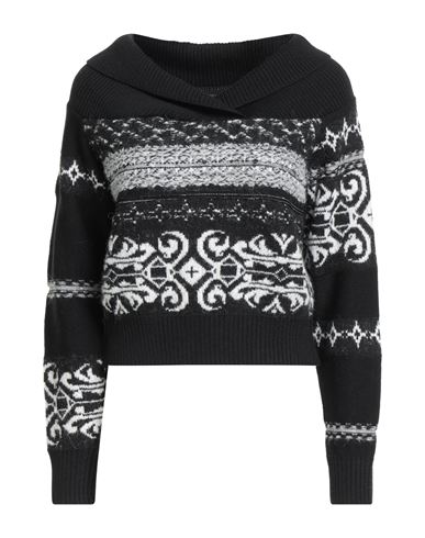 Akep Woman Turtleneck Black Size 8 Acrylic, Synthetic Fibers, Merino Wool, Alpaca Wool, Metallic Fib In Black