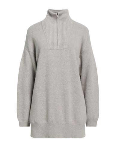 Alpha Studio Woman Turtleneck Grey Size 12 Alpaca Wool, Polyamide, Cotton, Modal, Elastane In Gray