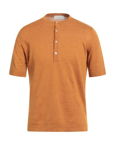 Man Sweater Rust Size 40 Linen, Cotton