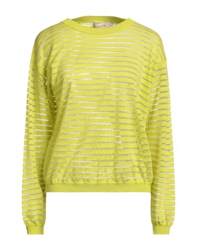 Jucca Woman Sweater Lime Green Size L Cotton, Polyamide, Polyester In Multi