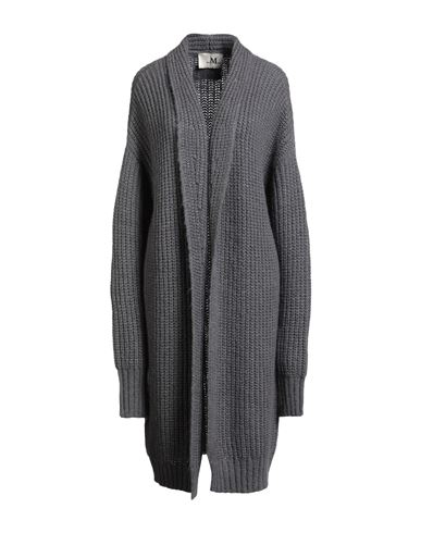 The M .. Woman Cardigan Charcoal Size M Merino Wool, Acrylic, Polyamide In Gray