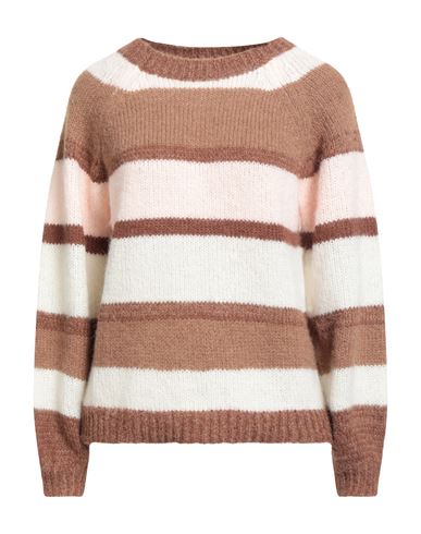 Only Woman Sweater Brown Size L Recycled Polyester, Polyester In Brown