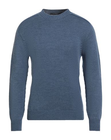 Tagliatore Man Sweater Slate Blue Size 38 Virgin Wool In Blue